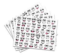 96 Autocollants Amusants Bouche et Yeux 28 x 21 cm Autocollants Amusants pour Enfants Bricolage Décoration Cadeaux Scrapbooking Noir Blanc Bricolage Auto-adhésif R185 (5 feuilles)