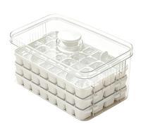 96 Grid Ice Cube Tray With Bin - 3 Layer Press Type Mold, Freezer Ice Storage Box With Lid, Convenient Making Solution | For Home Apartment Dormitory Camping Party Beverage Coffee Cocktails Whiskey Us
