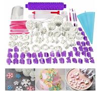 96 Pcs Ustensiles À Pâtisserie Moule Outils Mold Tools Décoration De Gâteau/emporte-pièces Avec Poussoirs,tampons Fleurs