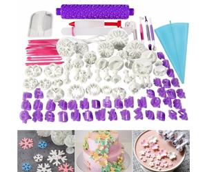 96 Pcs Ustensiles À Pâtisserie Moule Outils Mold Tools Décoration De Gâteau/emporte-pièces Avec Poussoirs,tampons Fleurs