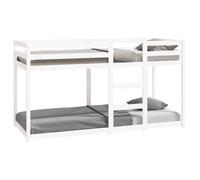 96715& Lit superposé séparable - blanc 80x200 cm - aspect bois de pin massif - L205.5x l85.5x H112 cm