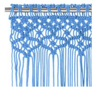 (96815)NEUF""Rideau en macramé Bleu 140x240cm Coton - Rideaux Voilage Fenetre - Entretien facile