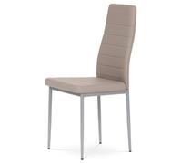 96x54x41 cm 4X chaises de salle à manger modernes en écocuir coloris truffe, pieds en métal gris (DCL377LAN)