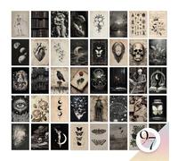 97 Decor 40 affiches gothiques Moody Dark Academia, 10,2 x 15,2 cm | 40 impressions en papier cartonné, 10,2 x 15,2 cm, art gothique et académique, kit de collage d'Halloween