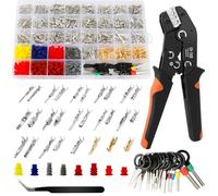 970 Pièces Pince à Sertir Isolée 0,25-1.5mm²(AWG 23-16),Avec 550Pcs Cosses,Cliquet Auto-Adjuvsable,Cosses Electriques a Sertir,Pince a Sertir Cosse Electrique Pour Connexion de Fils
