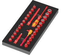 Wera 9727 Insert en mousse 8007 A VDE Zyklop VDE Jeu de clés à cliquet 1 1/4"