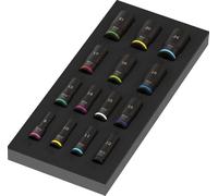 Wera 05150118001 15 Pièces 9728 Zyklop B Impaktor Deep Jeu De Douilles Dans Un Insert En Mousse - 3/8"