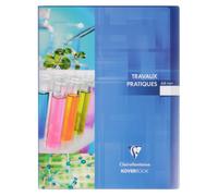 Cahier Travaux Pratiques piqué Koverbook 24x32cm 64 pages grands carreaux + uni 90 g couverture polypropylène transparent - Assortis