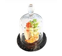 Plat en ardoise naturelle avec cloche en verre
