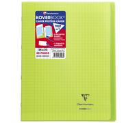 Clairefontaine Cahier piqué Koverbook 24x32 cm 48 p. grands carreaux couverture polypropylène vert