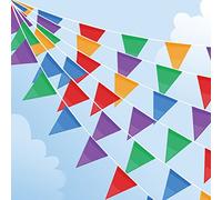 985 Pieds banderoles Drapeaux, 450 pièces Grands Drapeaux Multicolore Tissu Fanion Guirlande extérieure pour Anniversaire Mariage Jardin Rue décoration de la Maison