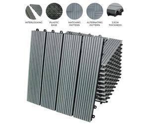 99 dalles de terrasse en WPC 30 x 30 cm 9 m² - Gris