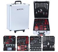 999 pièces mallette à outils trolley valise boite à tire caisse alu à roulettes et poignée télescopique