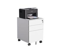 9bbhfJw4R Armoires de Stockage de fichiers Armoire de Rangement Bureau en Acier, Armoire Mobile Pratique, sous la Table avec tiroir données verrouillable(Blanc)