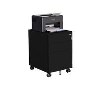 9bbhfJw4R Armoires de Stockage de fichiers Armoire de Rangement Bureau en Acier, Armoire Mobile Pratique, sous la Table avec tiroir données verrouillable(Noir)