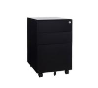 9bbhfJw4R Armoires de Stockage de fichiers Armoire Mobile en Acier, Petite Armoire à Pousser, Meuble de Rangement sous Le Bureau, Trois tiroirs avec roulettes(Noir)