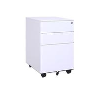 9bbhfJw4R Armoires de Stockage de fichiers Armoire Mobile en Acier, Petite Armoire à Pousser, Meuble de Rangement sous Le Bureau, Trois tiroirs avec roulettes(Blanc)