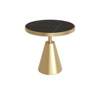 9bbhfJw4R Table Basse de Ferme Table d'appoint Ronde en métal et marbre for canapé, Table d'angle, Balcon(Noir)