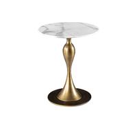 9bbhfJw4R Table Basse de Ferme Table d'appoint Ronde en métal et marbre for Salon, Balcon, canapé, Table d'angle