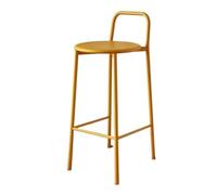 9bbhfJw4R Tabourets de Hauteur Bar de Restaurant en Fer avec Dossier Chaise à Pieds Hauts 70 cm(Yellow)