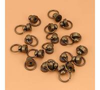 9mm 20 Ensembles en Laiton Rond Tête Bouton, Walfront Vis Rivets à Ongles, DIY Cuir Artisanal Rivet en Métal avec Boucle de Traction pour Ceinture Sac Chaussures Décoration