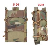 9MM 5.56 pochettes pour magazines tactique AK AR M4 AR15 sac pour magazines unique fusil pistolet Molle Mag étui pochette porte-outils de chasse 9MM black