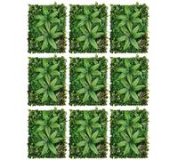 9Pcs décoration murale artificielle plantes artificielles Panneaux verts topiaires plante artificielle buis tapis intimité parapluie haie pour jardin, maison, extérieur, intérieur, clôture, jardin et 