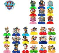 9pièces/Set,2Ppcs/Set Décorations de fête sur le thème PAW Patrol: Décoration de boule en nid d'abeille, Ornements de nid d'abeille suspendus pour anniversaire, et Accessoires de fête "Joyeux Annivers