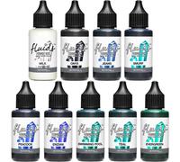 9x 30 ml Octopus Fluids Resin Ink Set BLUE, Alcohol Ink pour résine époxy et UV-Resin