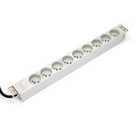 A-19-STRIP-3-IMP - 1U - Aluminium - Blanc - 9 sortie(s) CA - 1,8 m - 250 V