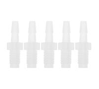 A ABSOPRO Raccord De Tuyau en Plastique À Barbe Filetage Mâle Connecteur De Tuyau Droit Transparent 5 Pcs 1/8" OD-1/4 NPT