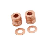 A ABSOPRO Rondelle Plate en cuivre M7 x 14mm x 1mm Joint d'étanchéité pour vis, Boulon, écrou (Lot de 30)