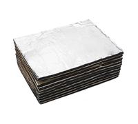 A ABSOPRO Tapis D'Insonorisation Acoustique Pour Voiture 10pcs Aluminium | Couleur Argenté, Pour Capot Aile Couvercle Moteur Bateau, Taille 25x18cm, Épaisseur 10mm, Réduction Du Bruit
