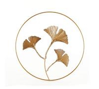 A ANTCAM Décoration murale en métal robuste en forme de feuille de ginkgo, exquise et minimaliste dorée à suspendre, plante dorée, décoration murale pour salon, bureau (D)