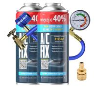 A/C FIX Recharge clim R1234yf - gaz clim r1234yf - 2x235 g avec Tuyau, Manom?tre et Adaptateur HP/LP - Climatisation - Climatiseur Voiture - Recharge climatisation Voiture - ECO