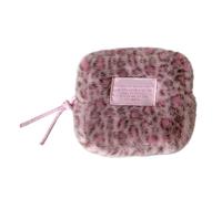 à cosmétiques en Peluche léopard, Portable pour Femmes, Plusieurs Compartiments, pour Serviettes hygiéniques, Accessoire de Mode, à cosmétiques Portable