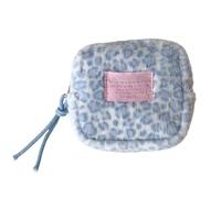 à cosmétiques en Peluche léopard, Portable pour Femmes, Plusieurs Compartiments, pour Serviettes hygiéniques, Accessoire de Mode, à cosmétiques Portable