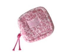 à cosmétiques en Peluche léopard, Portable pour Femmes, Plusieurs Compartiments, pour Serviettes hygiéniques, Accessoire de Mode, à cosmétiques Portable