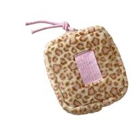 à cosmétiques en Peluche léopard, Portable pour Femmes, Plusieurs Compartiments, pour Serviettes hygiéniques, Accessoire de Mode, à cosmétiques Portable