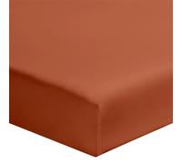 A demain Drap housse en Coton - 160 x 200 cm - Terracotta