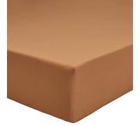 A demain Drap housse en Percale de coton - 90 x 190 cm - Brun