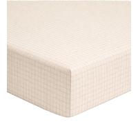 A Demain - Drap Housse imprimé en Coton et Lyocell, Bonnet de 25cm, Frida - 140 x 190 cm - Marron - 57 Fils/cm² - Coton Lyocell - Bonnet 25 cm - Entretien Facile