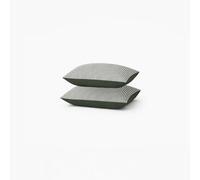 a demain - Lot de 2 taies d’Oreiller imprimées en Percale de Coton Bio, LA Fine Rayure - 65 x 65 cm - Vert foncé - Percale de Coton Bio - 80 Fils/cm² - Entretien Facile