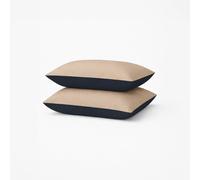 A demain Taie d'oreiller en Percale de coton bio - 65 x 65 cm - Bleu et beige