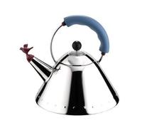 A Di Alessi 9093 Bouilloire En Acier Inoxydable 18/10 Avec Poignée Et Sifflet-Oisillon En Pa - Bleu Clair