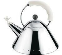 A di alessi 9093 w bouilloire avec poignée et sifflet oisillon en pa - blanc Blanc G