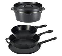 A. Essentiels - Ensemble de 5 pièces de batterie de cuisine en fonte émaillée, déjà pré-cuit, référence 14.
