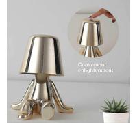 (A-gold187) Lampe de chevet tactile, lampe de bureau dorée Thinker, sans fil, rechargeable et portable,