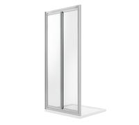Idralite Porte de douche Clint 70 cm H185 Verre transparent Ouverture saloon 2 parois pivotantes