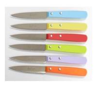 A.K TRADING Lot DE 6 Couteaux Office de cuisne SAUFAX PLAST Couleur CRANTE REF 28.6 D Code 3037